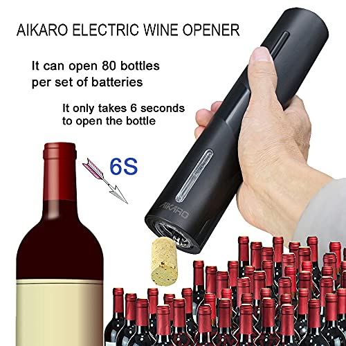 AIKARO Elektrischer Korkenzieher Wein öffner Weinflaschenöffner Automatischer Flaschenöffner, Batteriebetrieben (Set) - 2