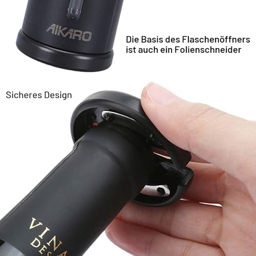 AIKARO Elektrischer Korkenzieher Weinflaschenöffner Batteriebetrieben - 3