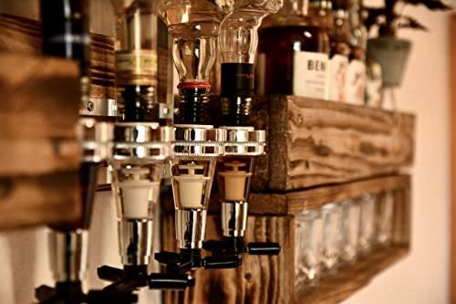 EXCLUSIV: Whiskyregal Wandbar Whiskeyregal rustikal Getränkespender Schnaps Gin Whiskey Whisky Palettenmöbel Schnapsregal Weinbar Wandregal Weinregal - 4