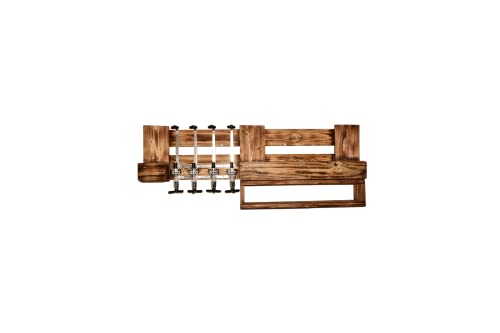 EXCLUSIV: Whiskyregal Wandbar Whiskeyregal rustikal Getränkespender Schnaps Gin Whiskey Whisky Palettenmöbel Schnapsregal Weinbar Wandregal Weinregal - 5